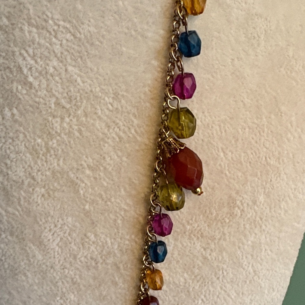 Boho Festival Robert Rose Multicolor Beaded Tassel Pendant Necklace - Picture 3 of 7